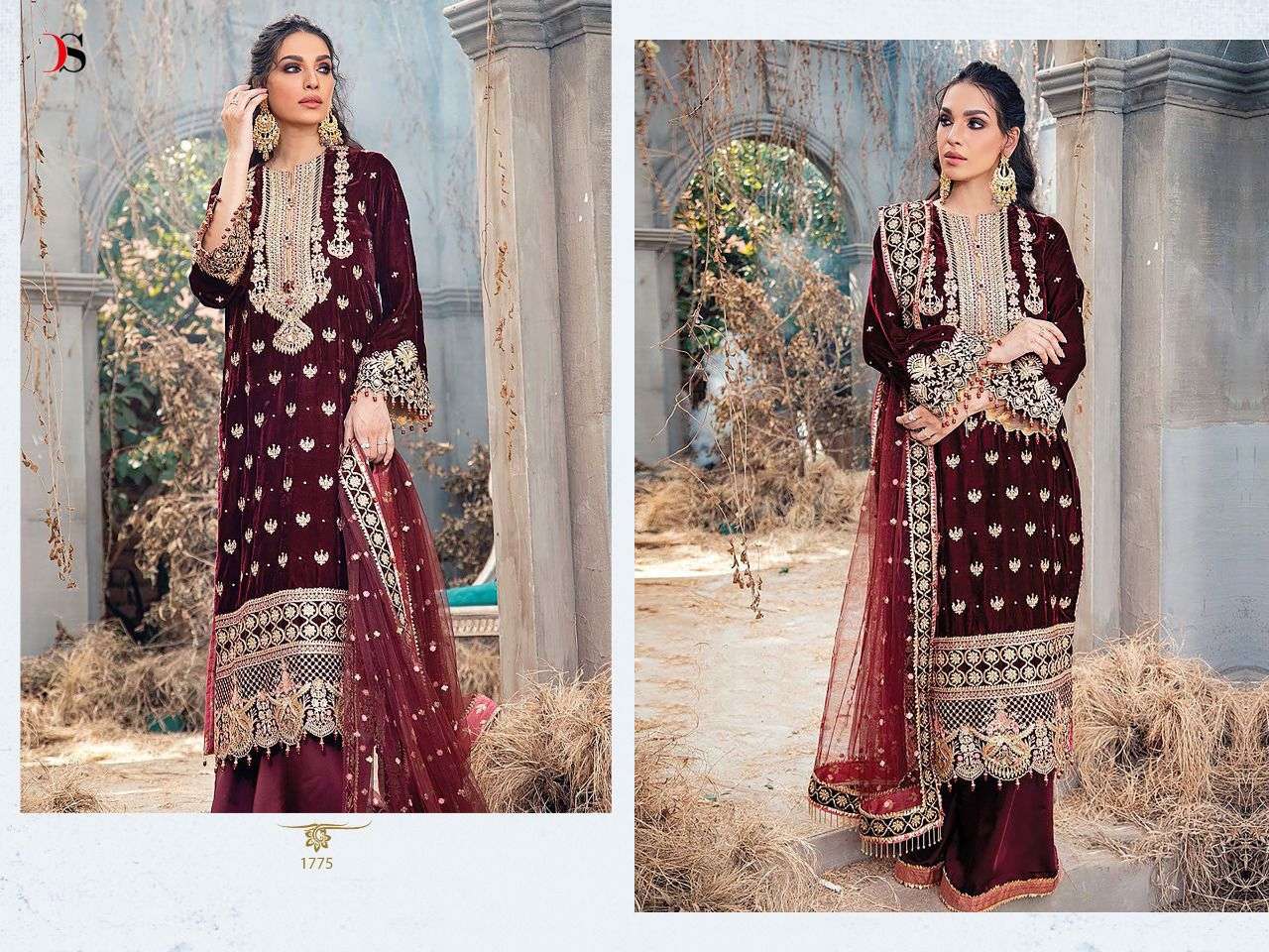 DEEPSY SUIT ANAYA VELVET 22 1771 TO 1776  SERIES PAKISTANI VELVET SUIT CATALOGUE 2022