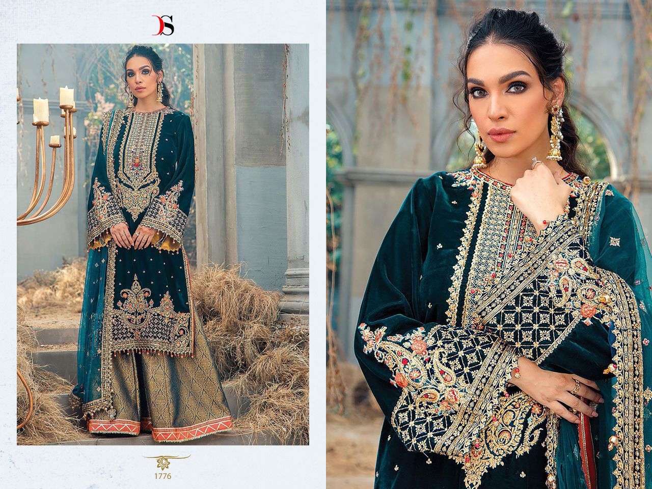 DEEPSY SUIT ANAYA VELVET 22 1771 TO 1776  SERIES PAKISTANI VELVET SUIT CATALOGUE 2022