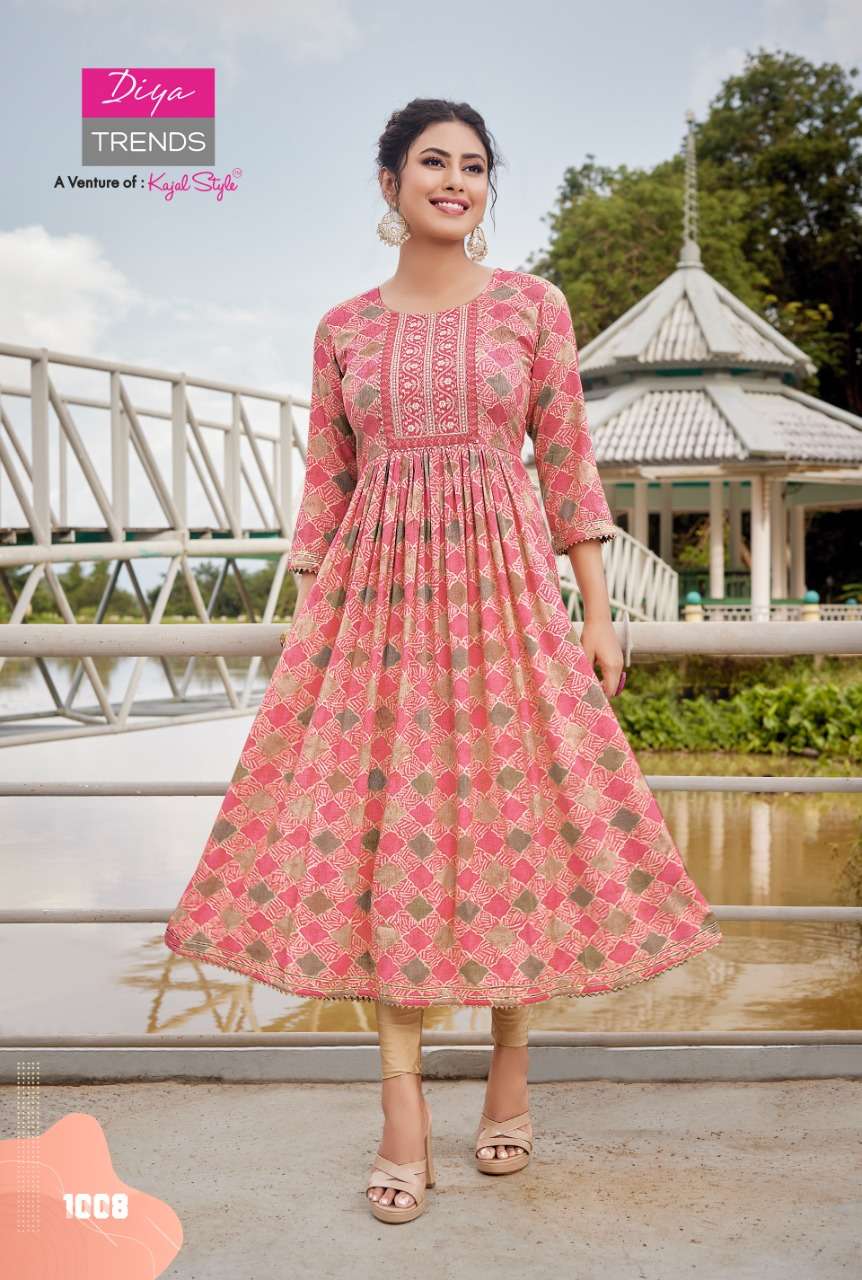 Blue Hills Beach Way Georgette Digital Print Long Gown Style Kurti  Collection