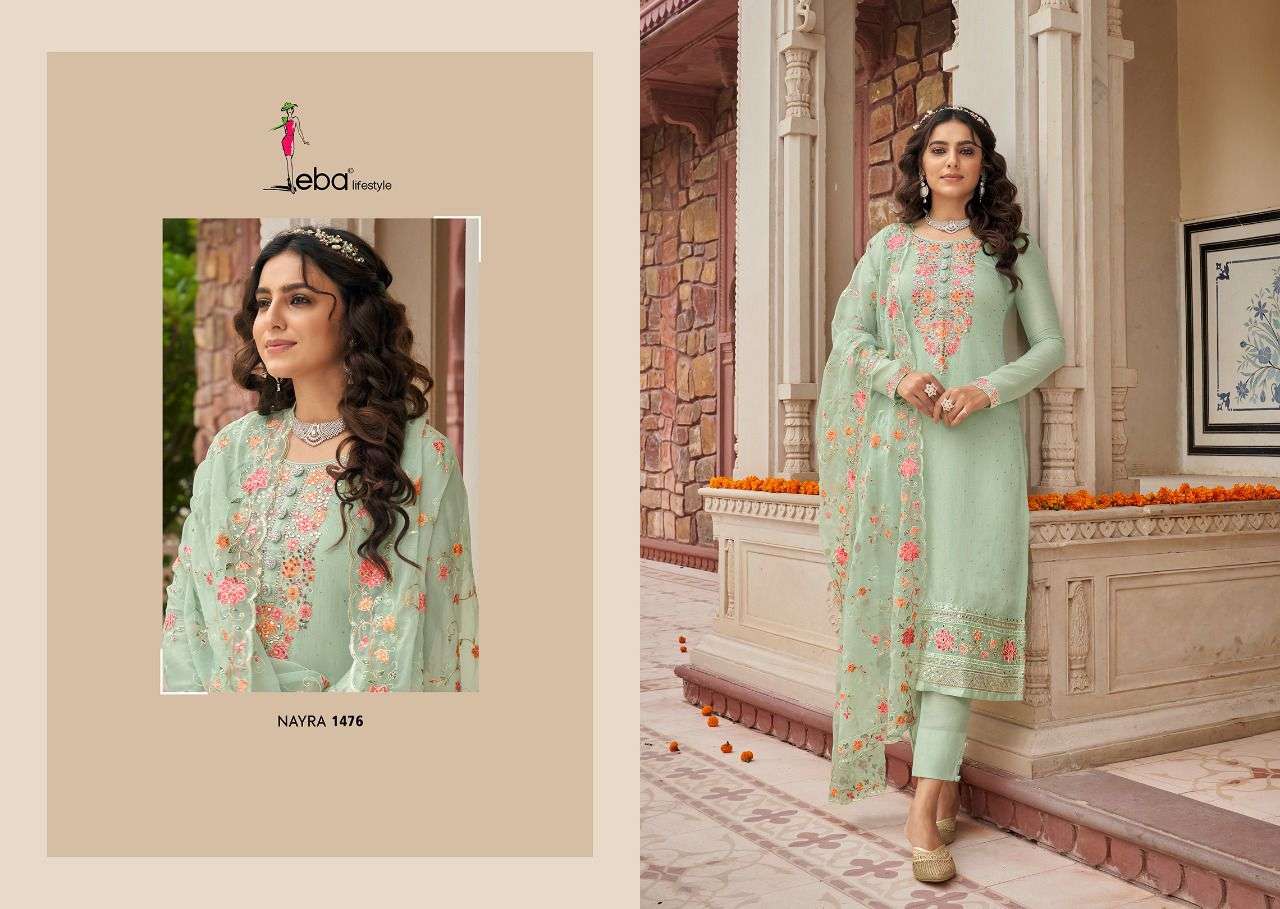 EBA NYRA VOL 5 HEAVY VISCOSE SILK PARTY WEAR SUIT COLLECTION CATALOGUE 