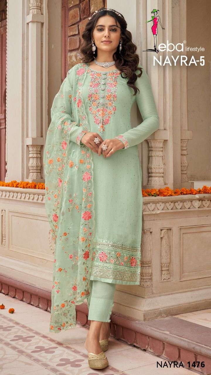 EBA NYRA VOL 5 HEAVY VISCOSE SILK PARTY WEAR SUIT COLLECTION CATALOGUE 