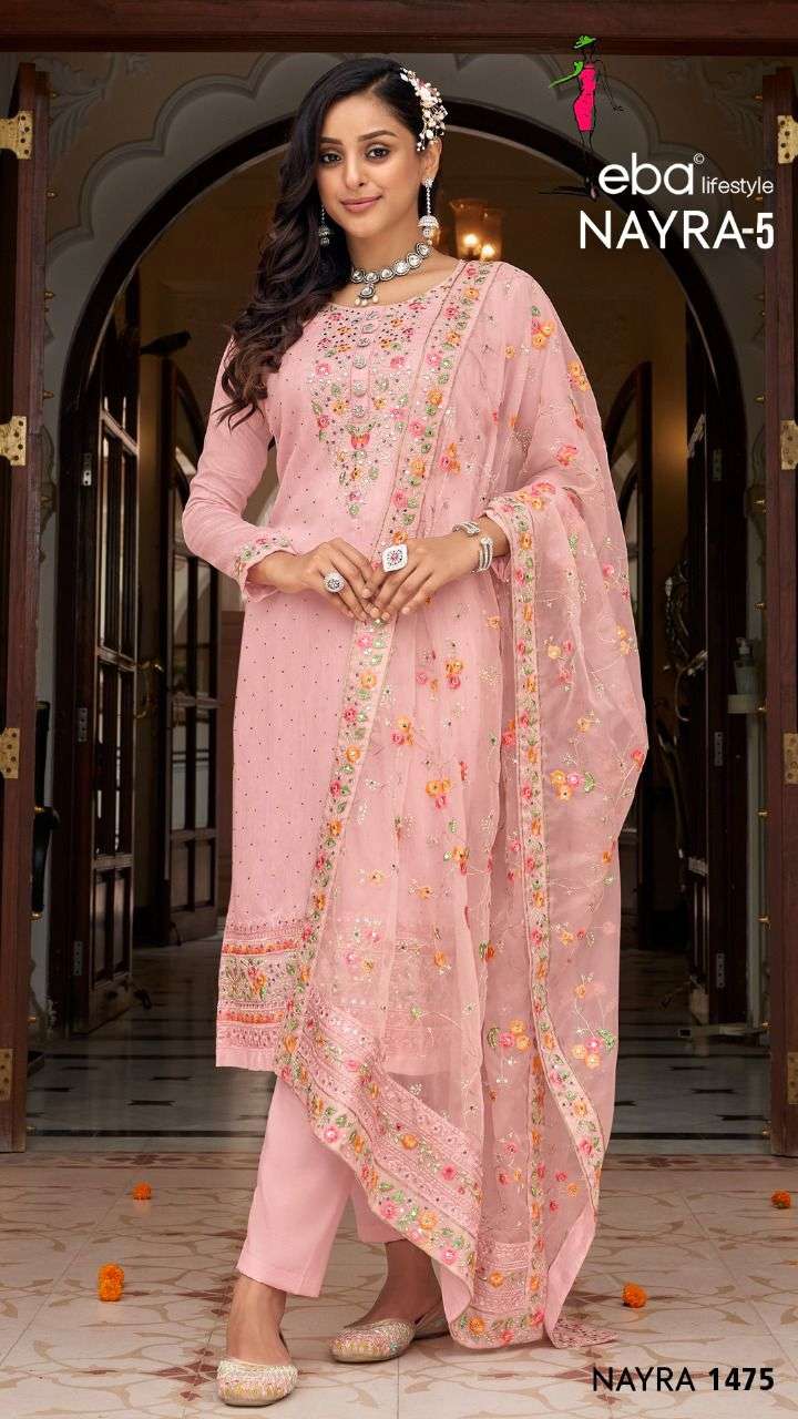 EBA NYRA VOL 5 HEAVY VISCOSE SILK PARTY WEAR SUIT COLLECTION CATALOGUE 