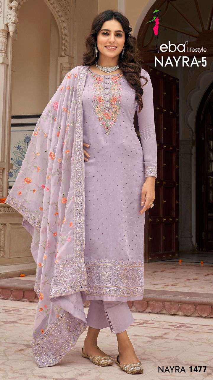 EBA NYRA VOL 5 HEAVY VISCOSE SILK PARTY WEAR SUIT COLLECTION CATALOGUE 