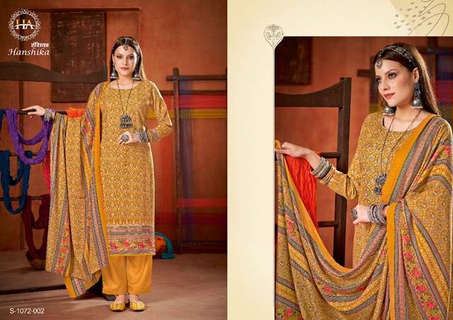 HARSHIT FASHION HANSHIKA PASHMINA PRINTED WINTER SUIT NEW CATALOGUE 2022