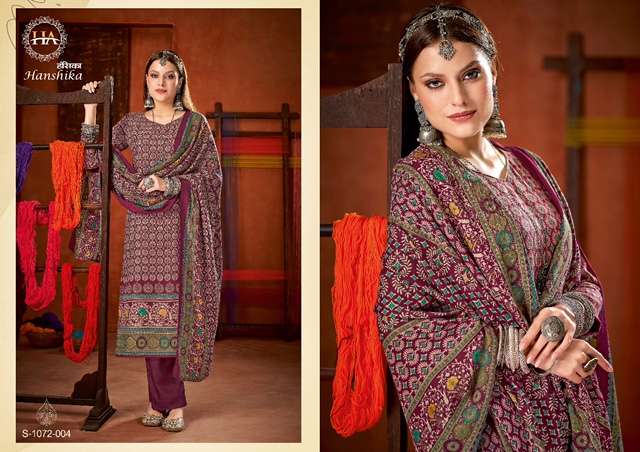 HARSHIT FASHION HANSHIKA PASHMINA PRINTED WINTER SUIT NEW CATALOGUE 2022