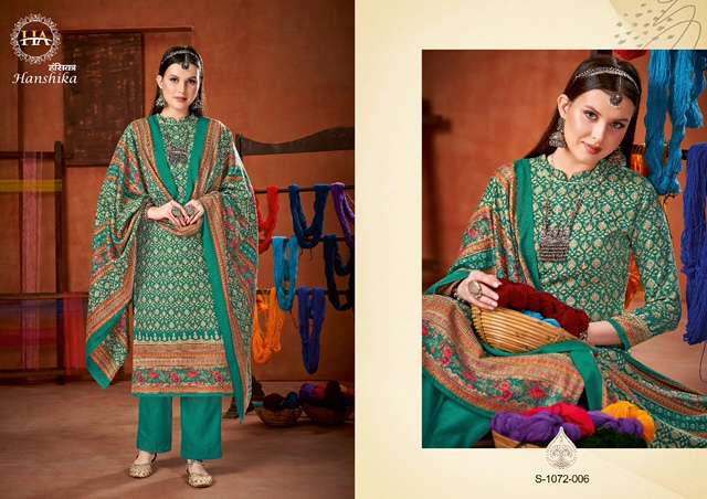HARSHIT FASHION HANSHIKA PASHMINA PRINTED WINTER SUIT NEW CATALOGUE 2022