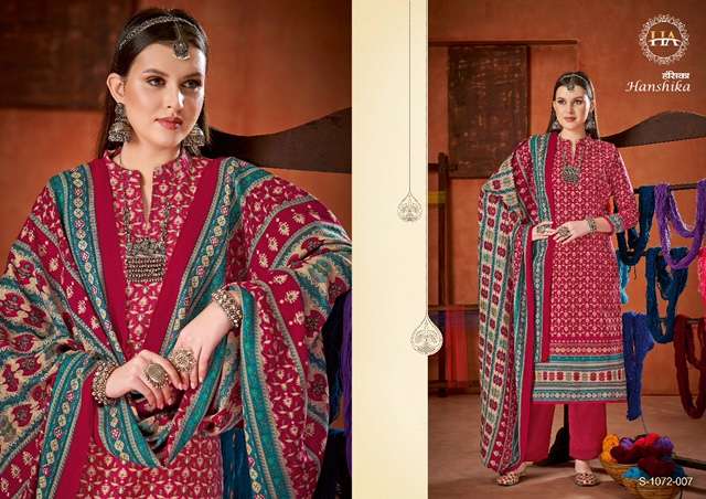HARSHIT FASHION HANSHIKA PASHMINA PRINTED WINTER SUIT NEW CATALOGUE 2022