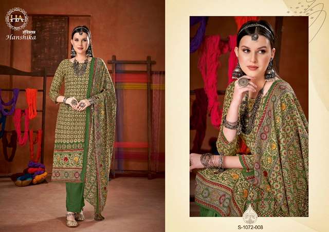 HARSHIT FASHION HANSHIKA PASHMINA PRINTED WINTER SUIT NEW CATALOGUE 2022