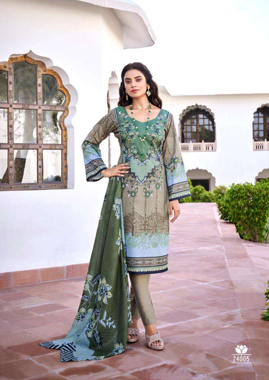 ISHAAL PRINTS GULMOHAR VOL 24 24001 TO 24010 SERIES LAWN KARACHI PRINT SUIT CATALOGUE 