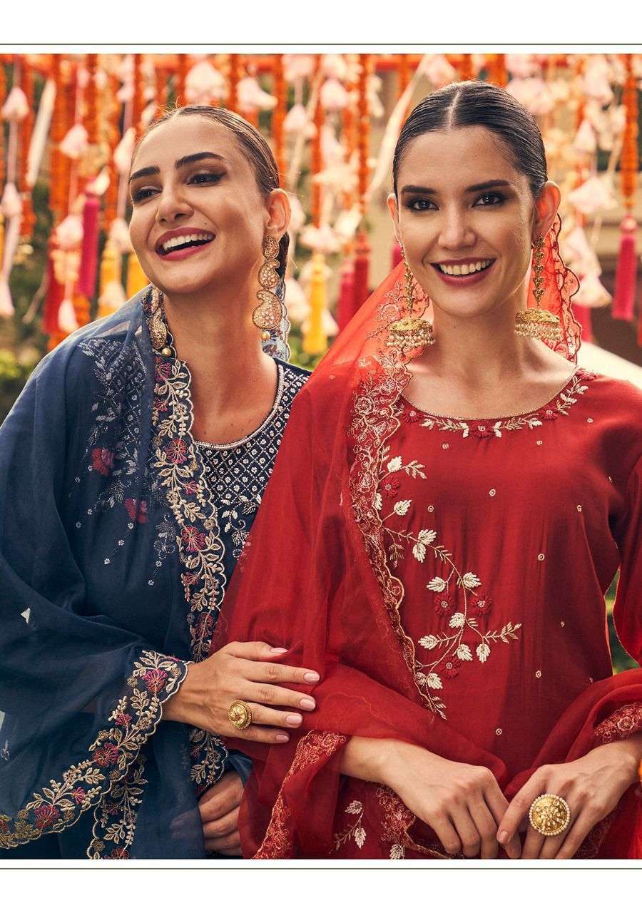 KALKI FASHION PHOOL VISCOSE SILK KURTI PANT WITH DUPATTA 3 PCS NEW CATALOGUE 2022