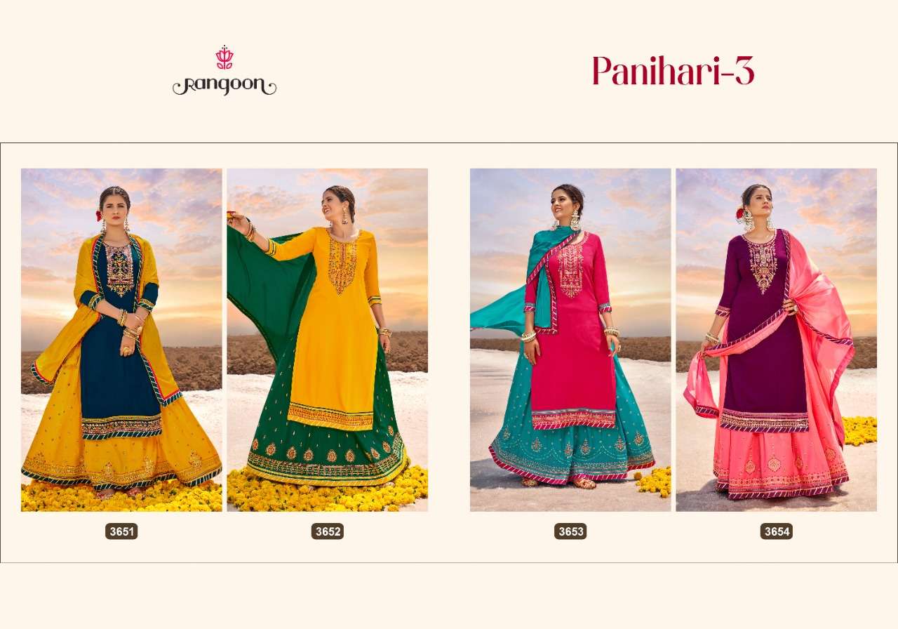RANGOON PANIHARI VOL 3 TOP BOTTOM WITH DUPATTA WHOLESALE CATALOGUE 