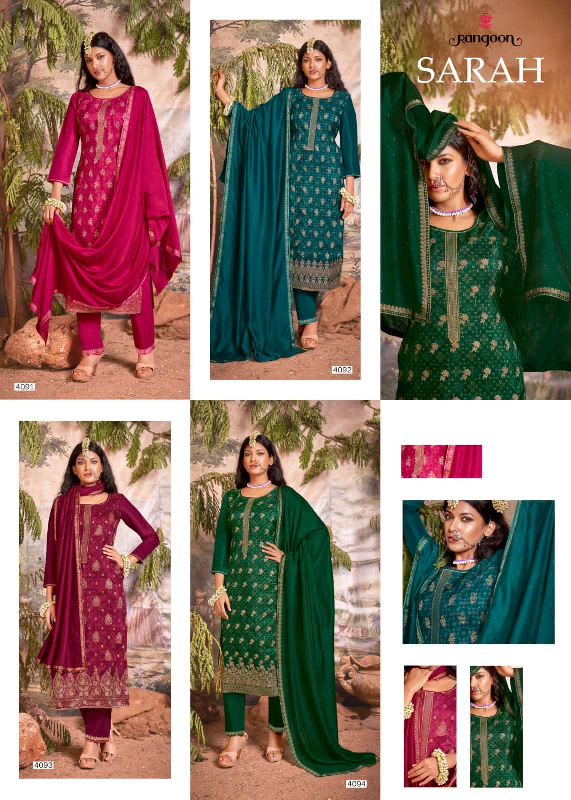 RANGOON SARAH DOLA MUSLIN TOP BOTTOM WITH DUPATTA 3 PC NEW CATALOGUE 2022
