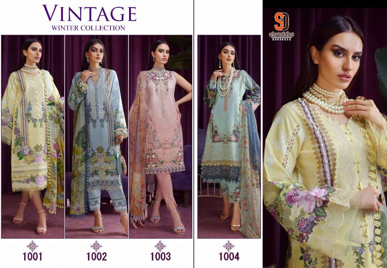 SHRADDHA DESIGNER VINTAGE VOL 8 PAKISTANI  PASHMINA  SUIT COLLECTION 