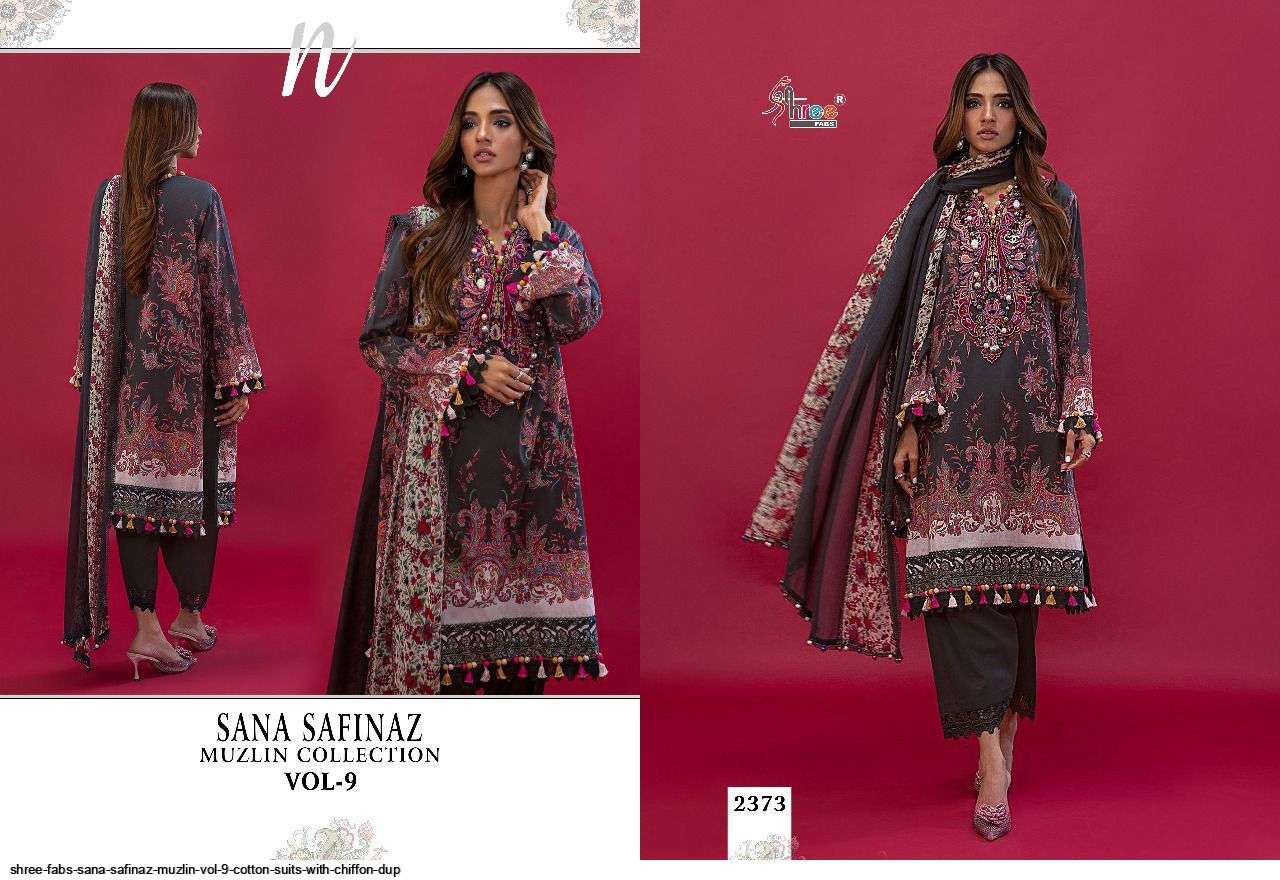 SHREE FAB SANA SAFINAZ MUZLIN COLLECTION VOL 9 NX PAKISTANI SUIT CATALOGUE 2022