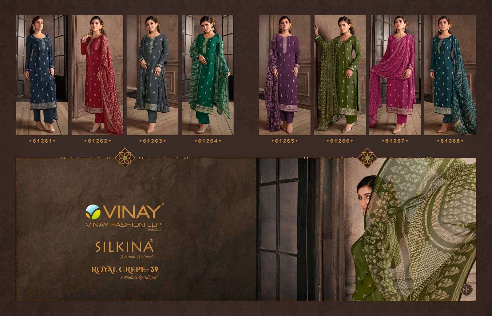 VINAY SILKINA ROYAL CREPE  39 PARTY WEAR COLLECTION CATALOGUE 2022