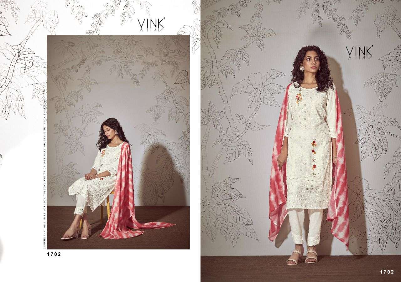 VINK CHIKANKARI VOL 3 KURTI PANT WITH DUPATTA LATEST CATALOGUE 
