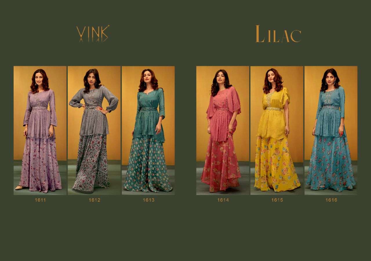 VINK LILAC VISCOSE CHINON TOP WITH SKIRT COLLECTION CATALOGUE 