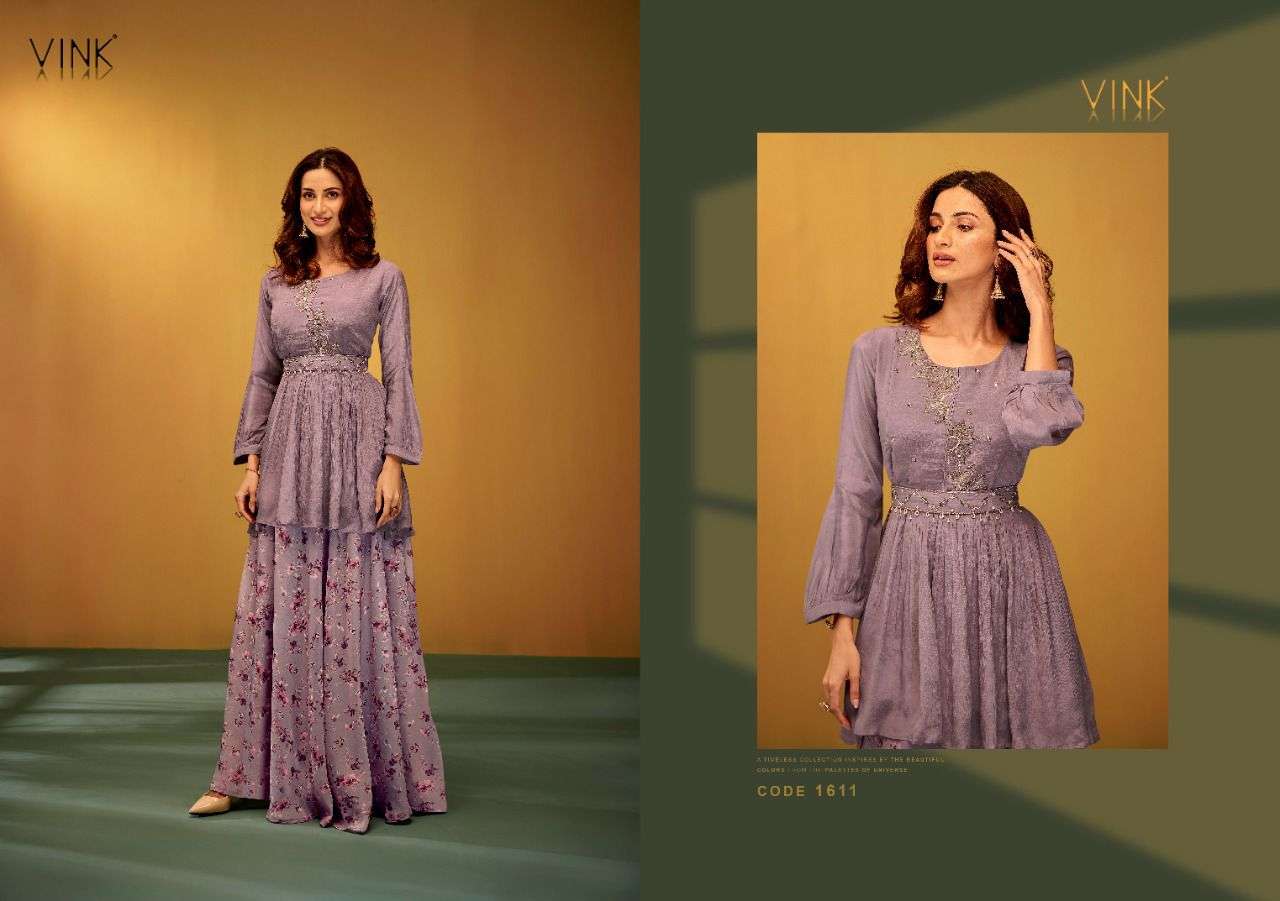 VINK LILAC VISCOSE CHINON TOP WITH SKIRT COLLECTION CATALOGUE 