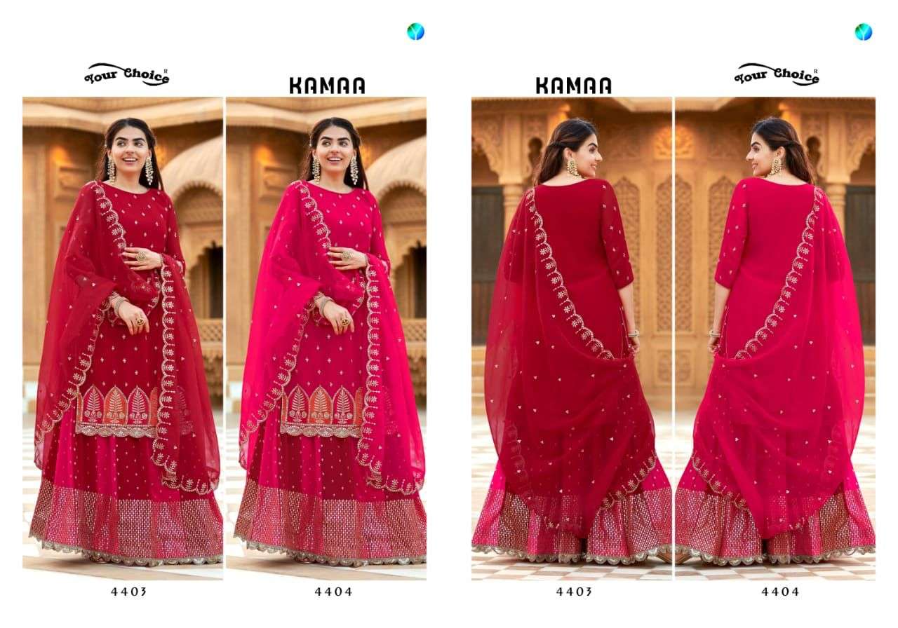 YOUR CHOICE KAMAA GEORGETTE PARTY WEAR AND KARWA CHOUTH SUIT NEW CATALOGUE 2022