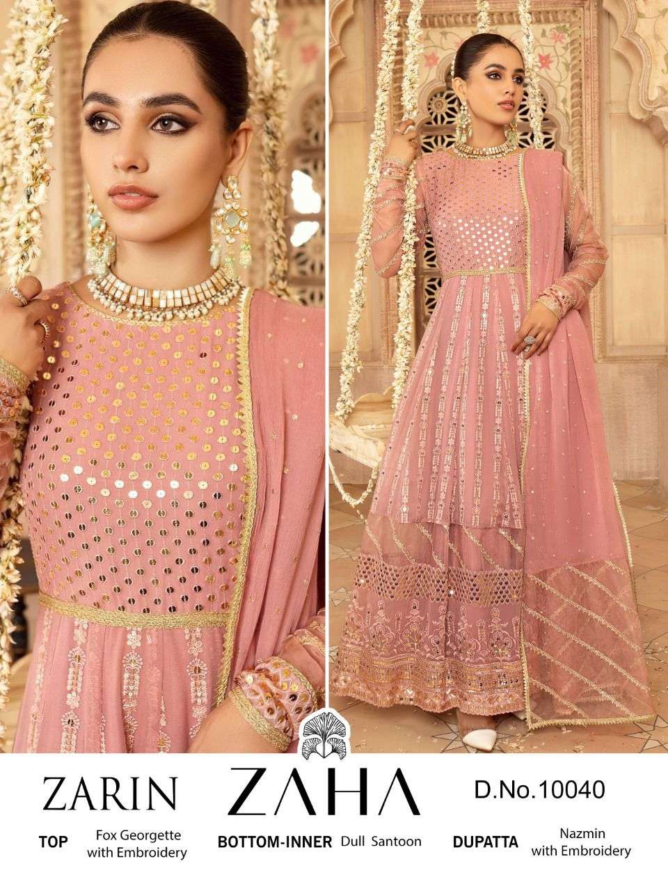 ZAHA ZARIN GEORGETTE 10040 TO 10042 SERIES PAKISTANI GEORGETTE SUIT CATALOGUE 