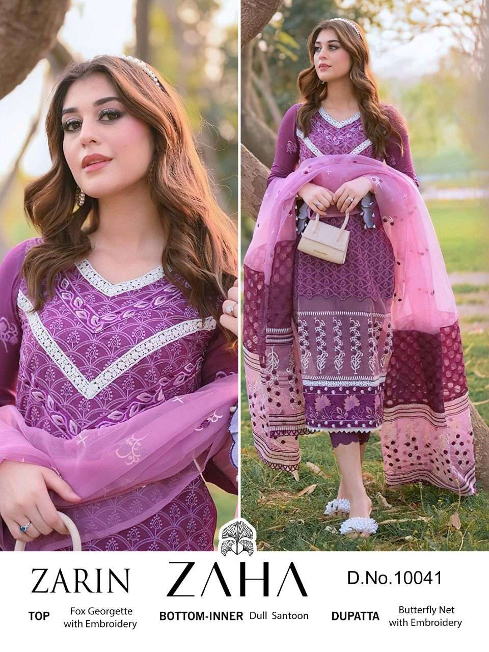 ZAHA ZARIN GEORGETTE 10040 TO 10042 SERIES PAKISTANI GEORGETTE SUIT CATALOGUE 