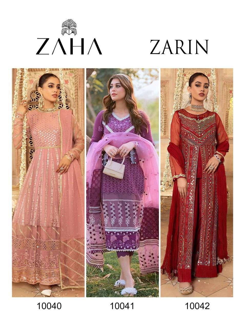 ZAHA ZARIN GEORGETTE 10040 TO 10042 SERIES PAKISTANI GEORGETTE SUIT CATALOGUE 