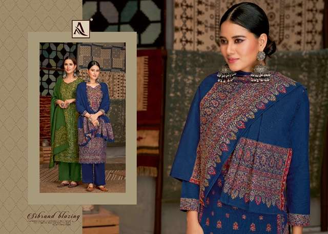 ALOK SUIT TUSHIKAA PASHMINA HAND WEAVE WOOLEN SUIT LATEST WINTER CATALOGUE 