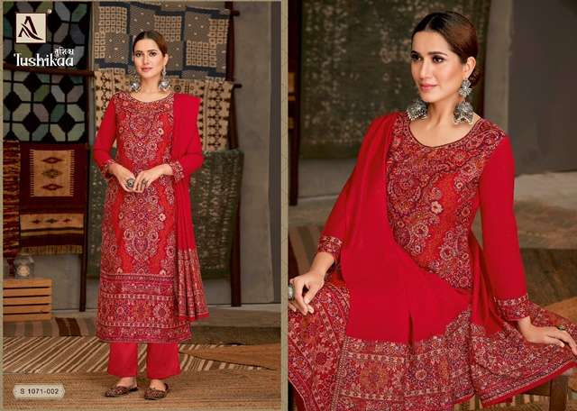 ALOK SUIT TUSHIKAA PASHMINA HAND WEAVE WOOLEN SUIT LATEST WINTER CATALOGUE 