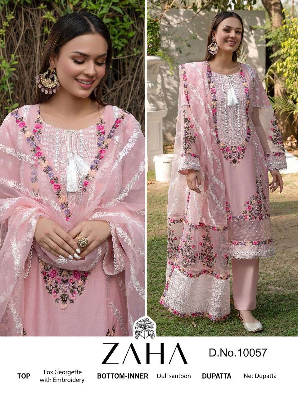 ZAHA MISTY VOL 4 PAKISTANI GEORGETTE EMBROIDEY SUIT LATEST NEW CATALOGUE 