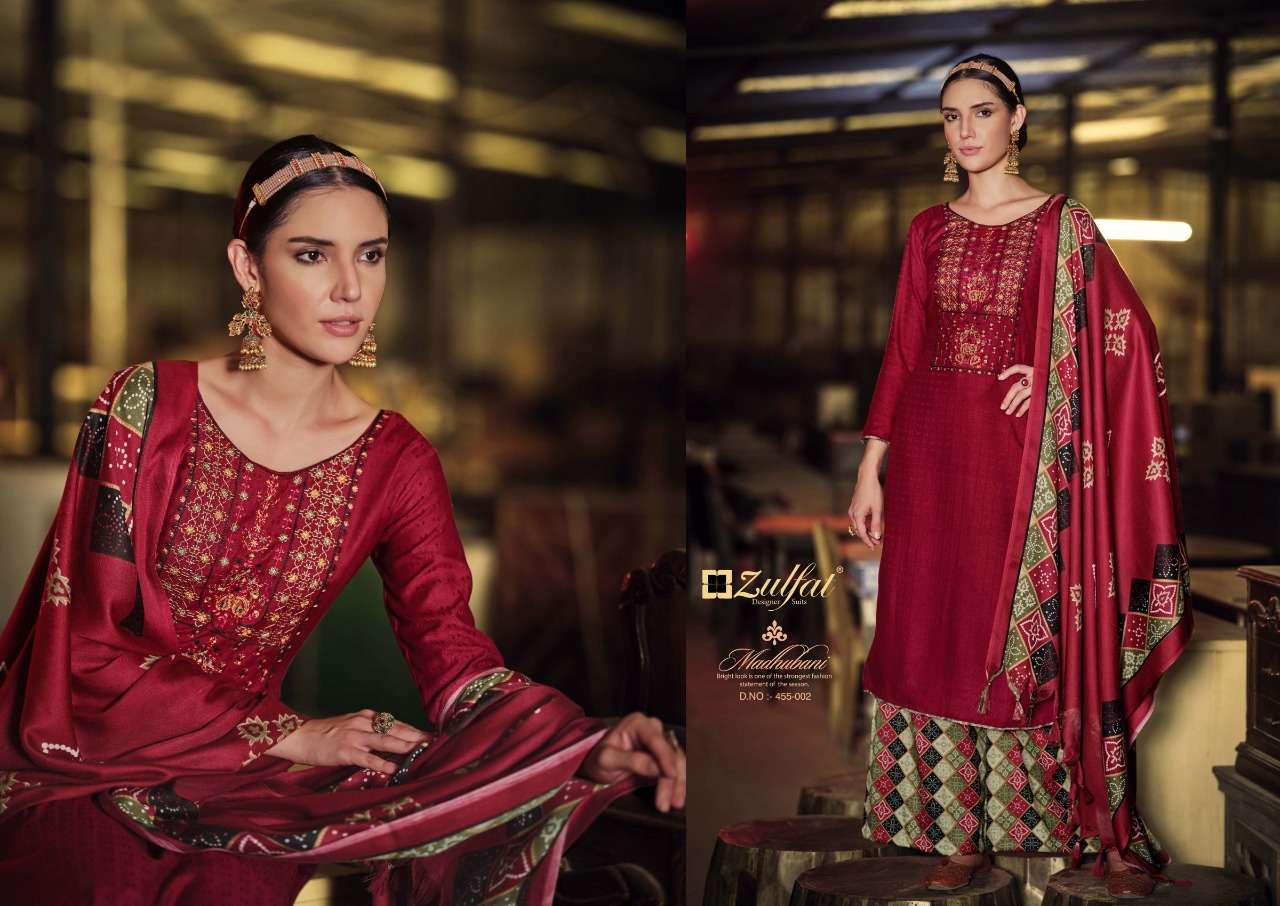 ZULFAT DESIGNER MADHUBANI PASHMINA WINTER WOOLEN SUIT CATALOGUE 2022