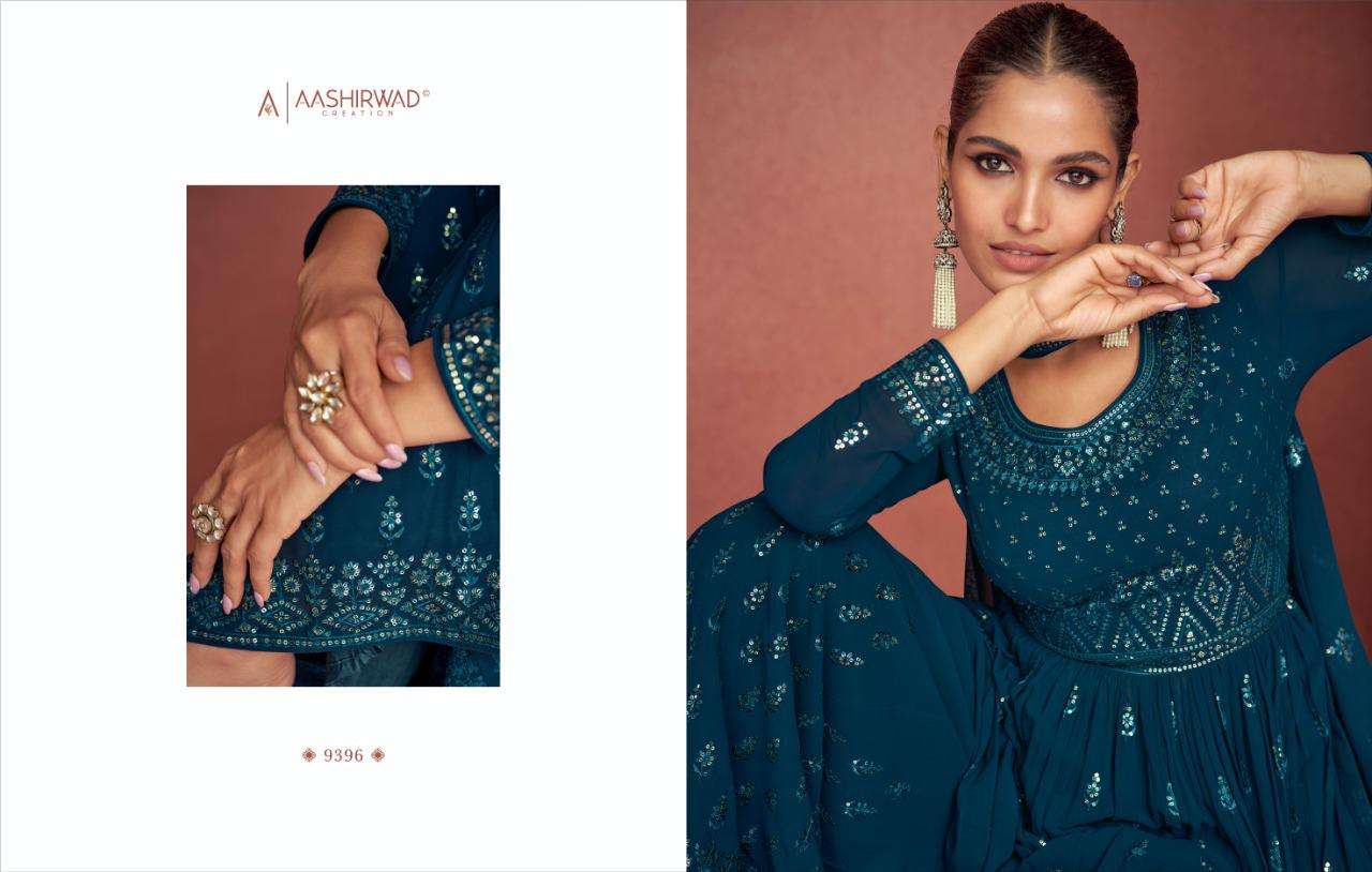 AASHIRWAD CREATION SIYONA GEORGETTE SALWER SUIT CATALOGUE 2022