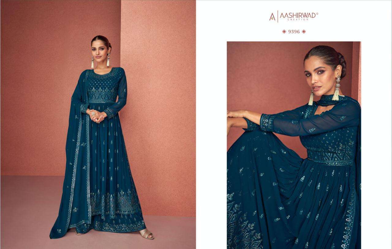 AASHIRWAD CREATION SIYONA GEORGETTE SALWER SUIT CATALOGUE 2022