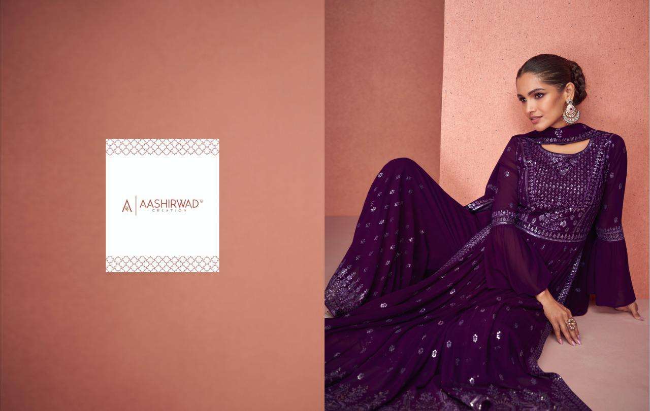 AASHIRWAD CREATION SIYONA GEORGETTE SALWER SUIT CATALOGUE 2022