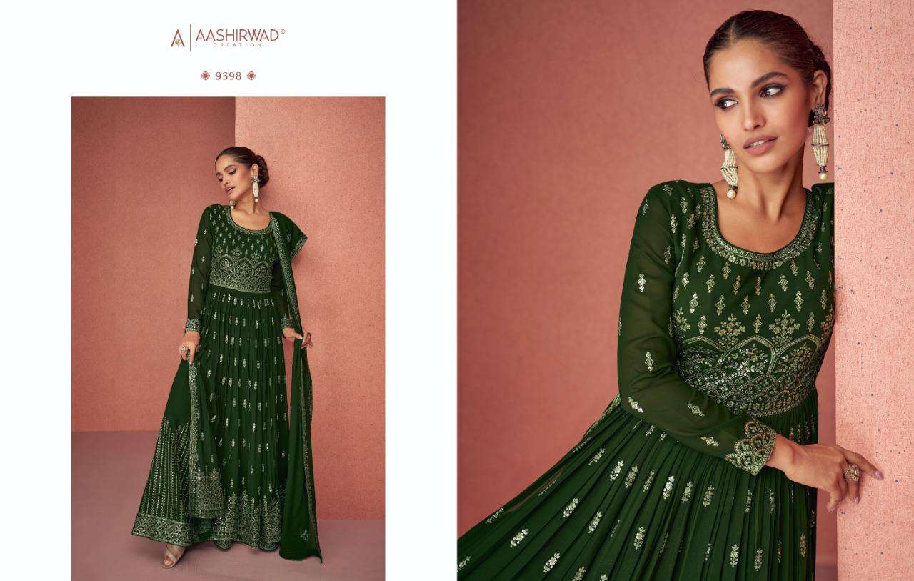 AASHIRWAD CREATION SIYONA GEORGETTE SALWER SUIT CATALOGUE 2022