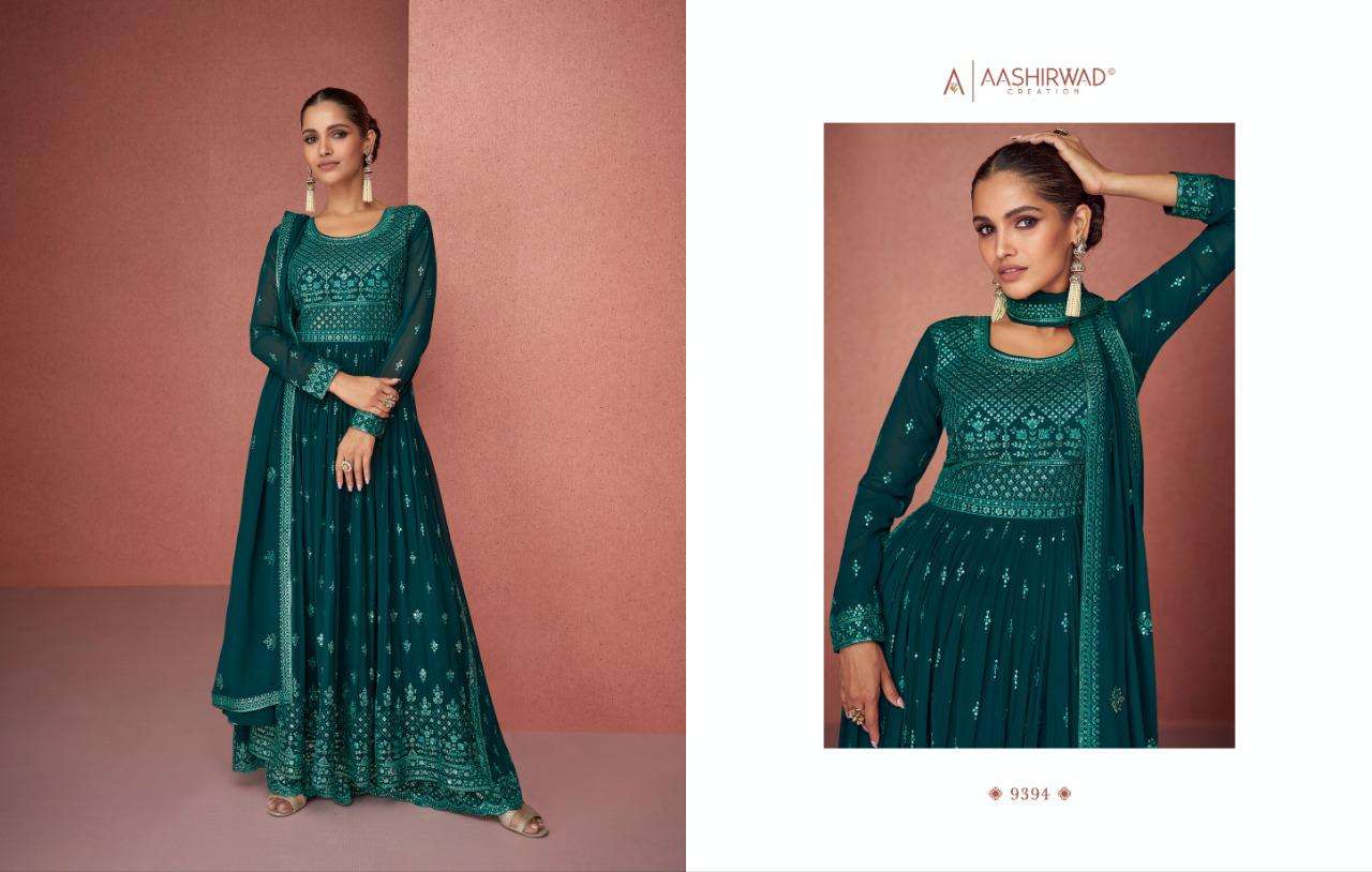 AASHIRWAD CREATION SIYONA GEORGETTE SALWER SUIT CATALOGUE 2022