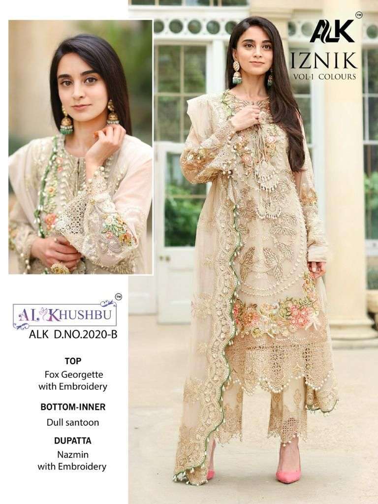 AL KHUSHBU IZNIK VOL 1 COLOURS GEORGETTE PAKISTANI SUITS CATALOGUE 2022