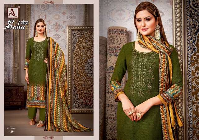 ALOK SUITS SOHA PASHMINA PRINT EMBROIDERY SUITS CATALOGUE