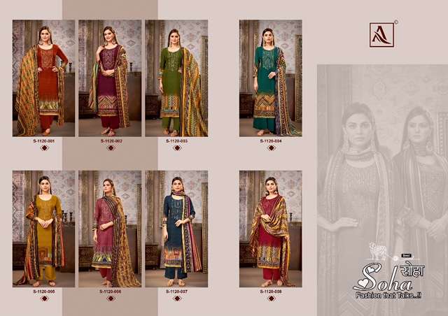 ALOK SUITS SOHA PASHMINA PRINT EMBROIDERY SUITS CATALOGUE
