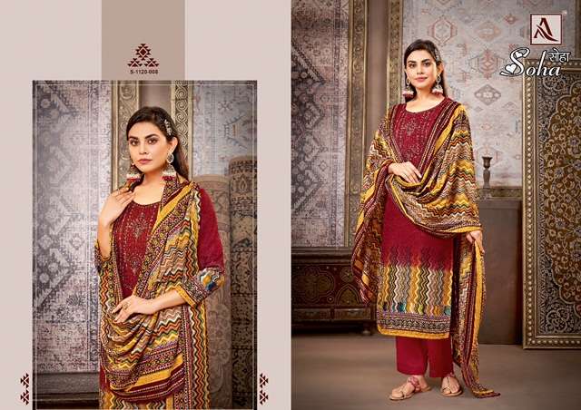 ALOK SUITS SOHA PASHMINA PRINT EMBROIDERY SUITS CATALOGUE