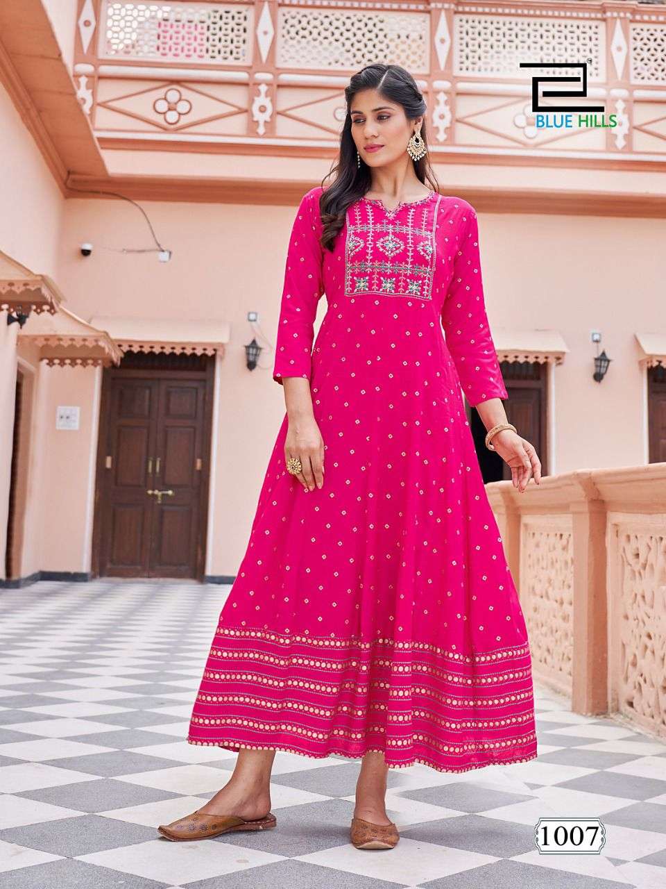 BLUE HILLS ENCOUNTER RAYON ANARKALI GOWNS LATEST CATALOGUE