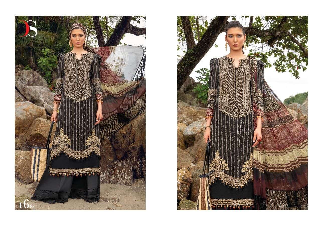 DEEPSY SUIT MARIA B M PRINT 22 VOL 3 1681 TO 1688 SERIES PASHMINA SUITS WINTER CATALOGUE
