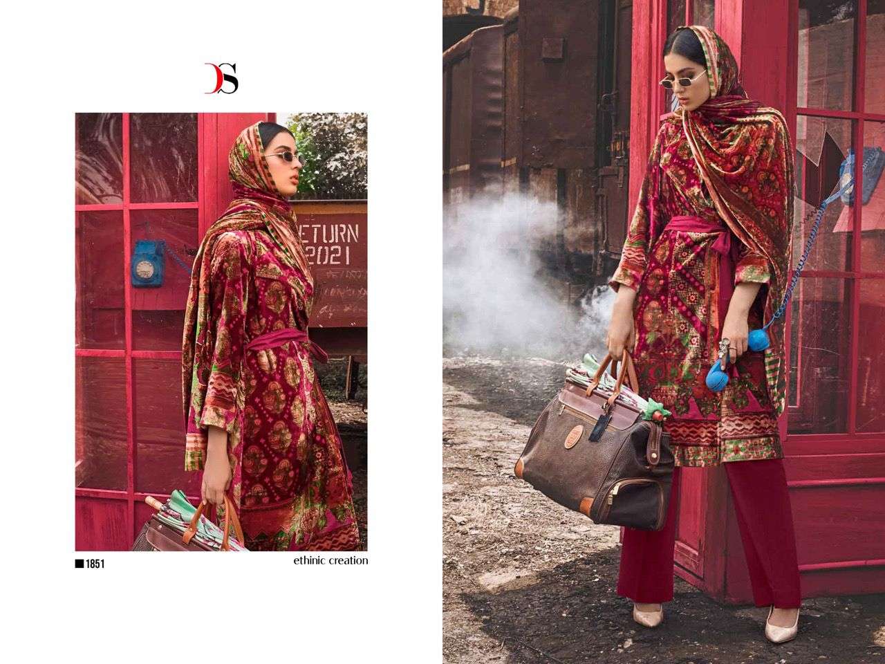 DEEPSY SUITS SHINE OF WINTER 1851 TO 1857 SERIES VELVET PRINT SUITS WINTER CATALOGUE