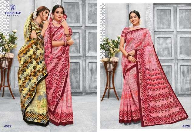 DEEPTEX MOTHER INDIA VOL 45 PURE COTTON PRINTED SAREE LATEST CATALOGUE