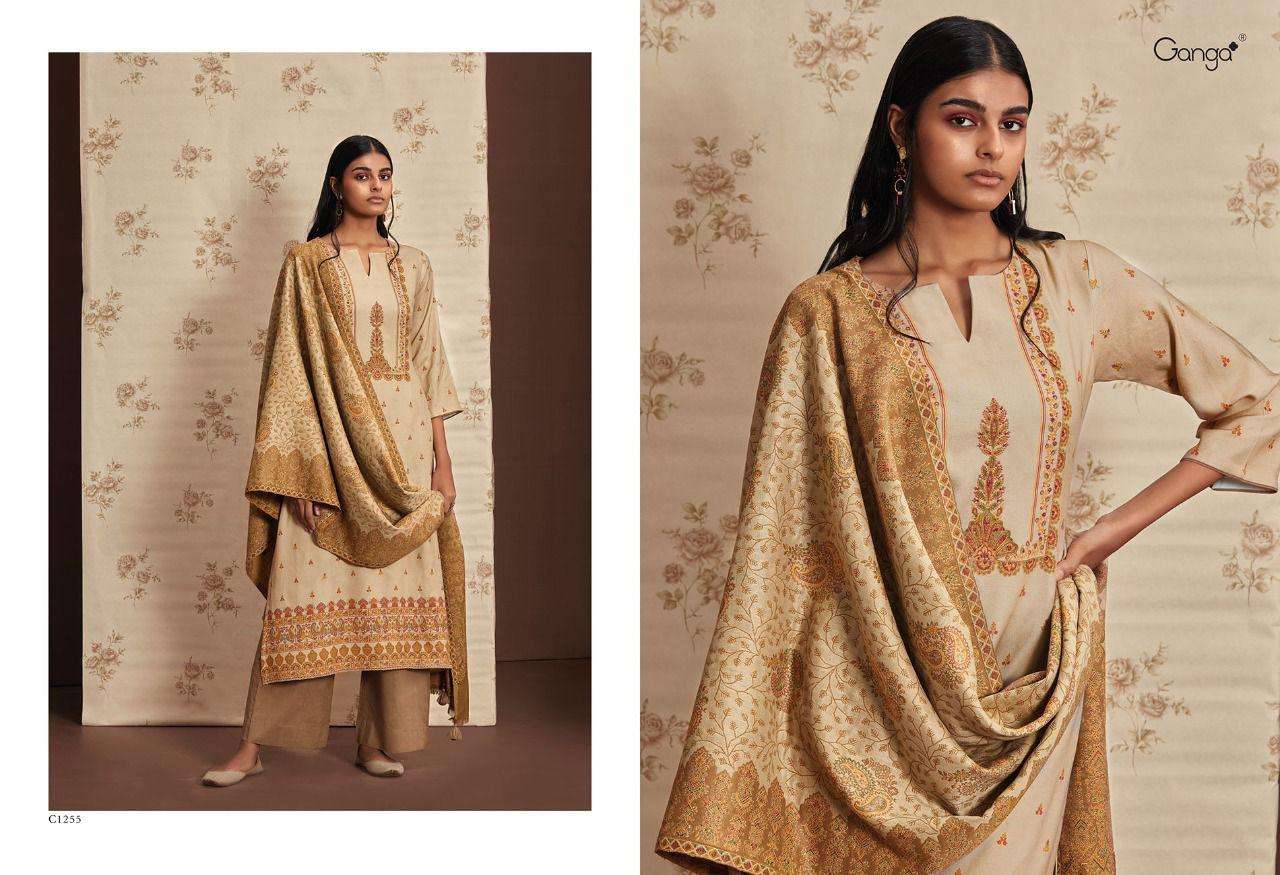 GANGA AKSHARA PASHMINA DOBBY PRINTED WINTER SUIT NEW COLLECTION CATALOGUE 2022