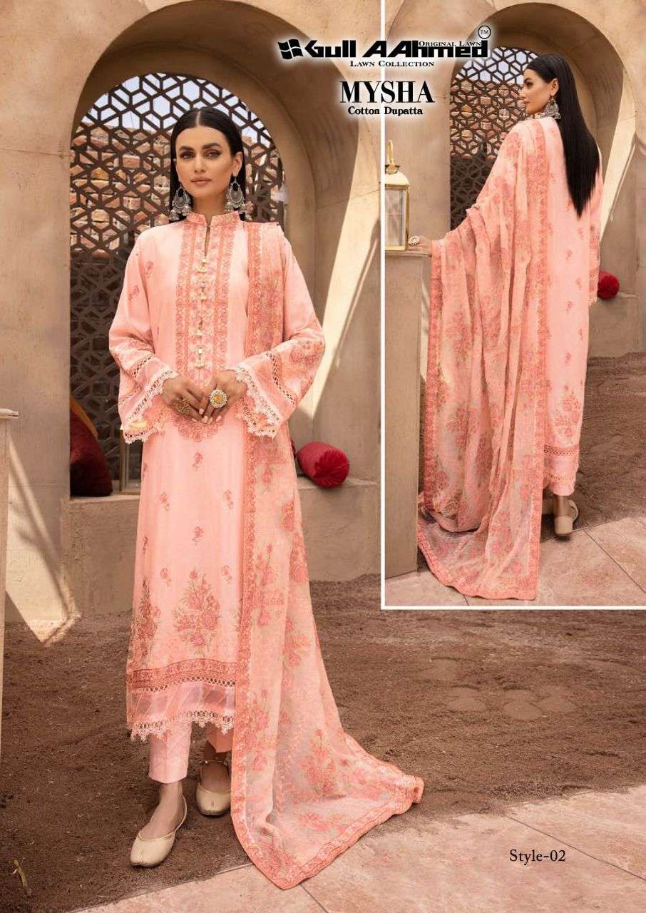 GUL AAHMED MYSHA PURE LAWN KARACHI SUITS CATALOGUE