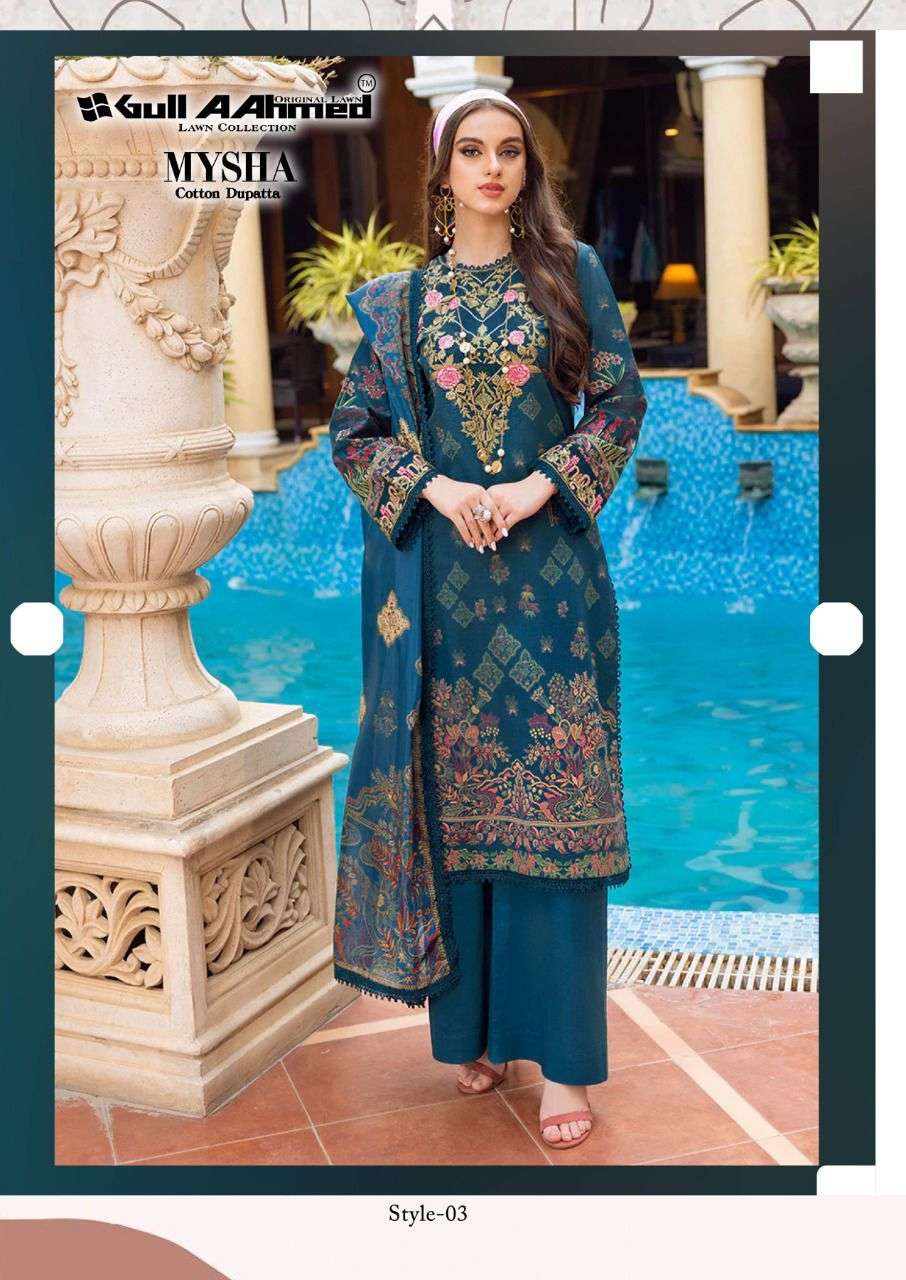 GUL AAHMED MYSHA PURE LAWN KARACHI SUITS CATALOGUE