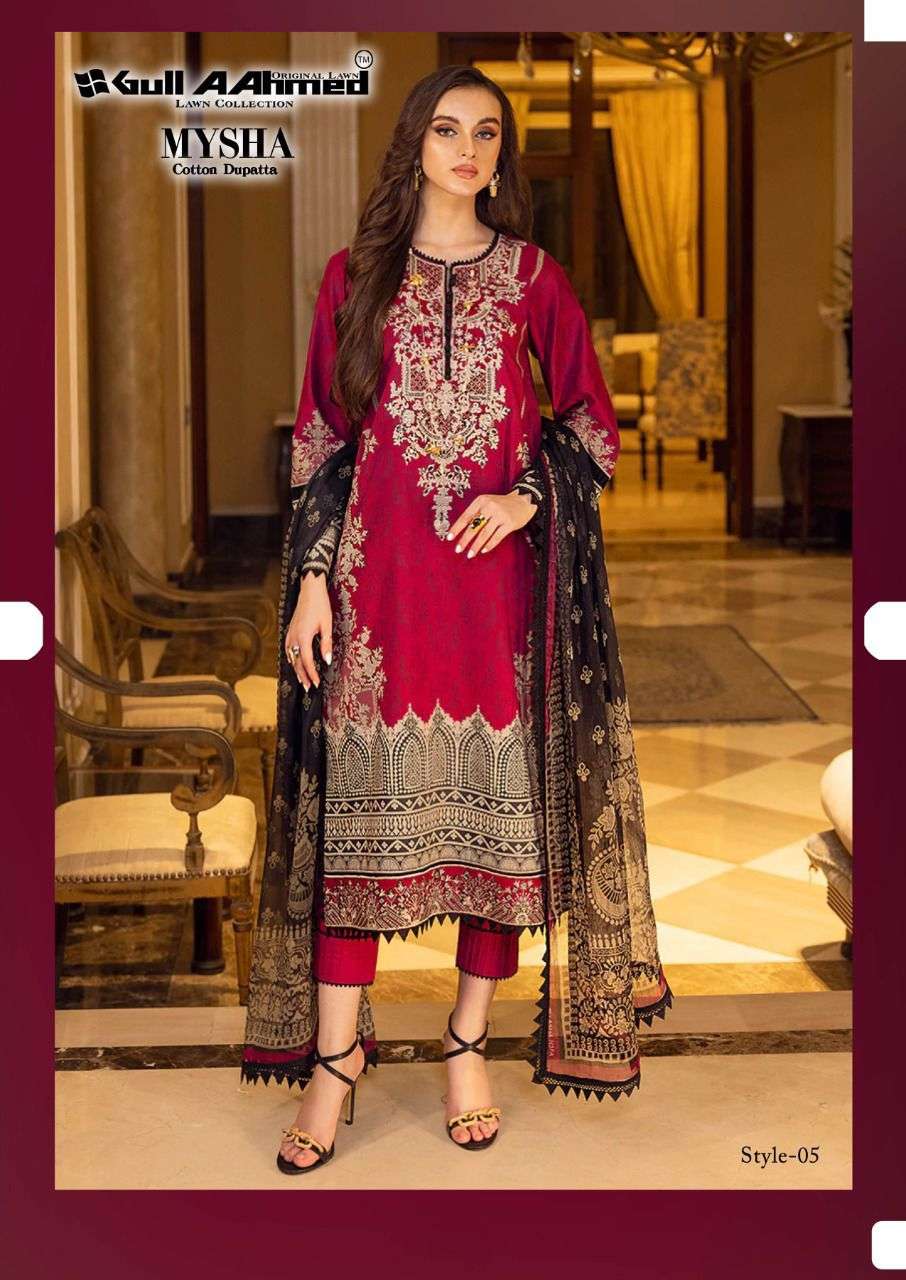 GUL AAHMED MYSHA PURE LAWN KARACHI SUITS CATALOGUE