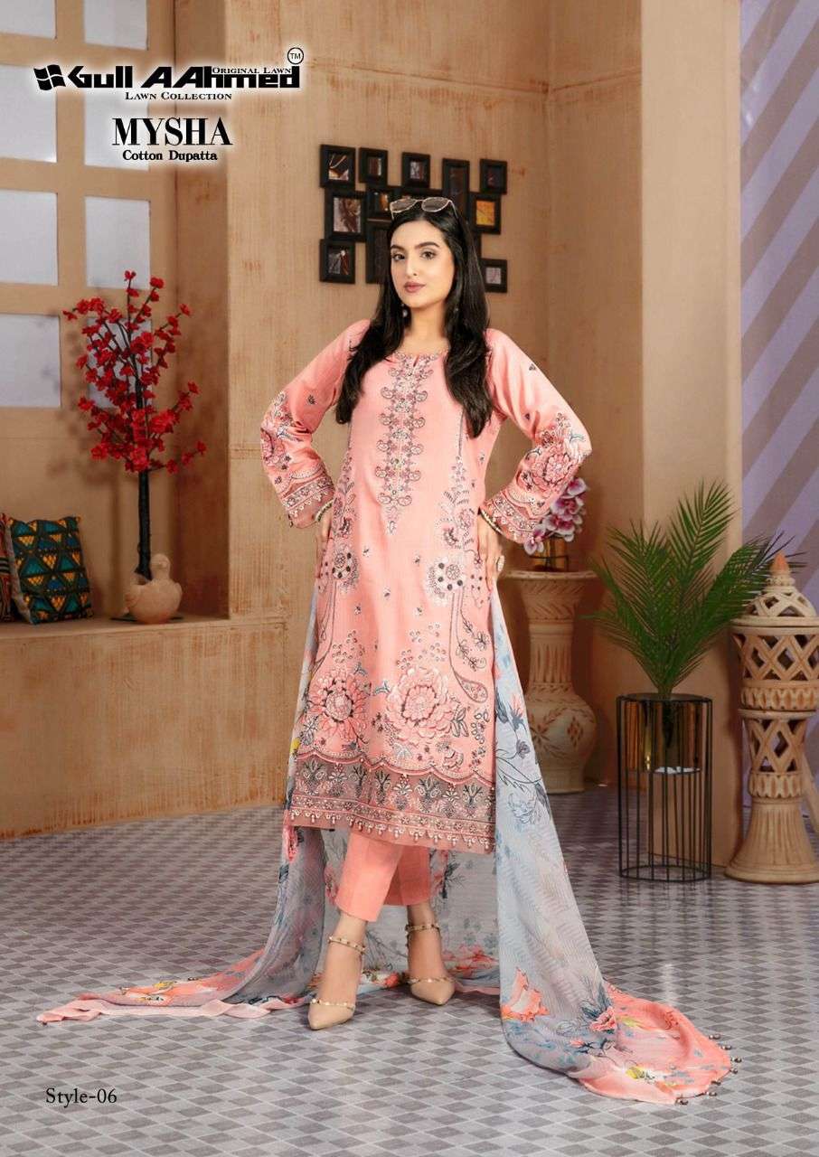 GUL AAHMED MYSHA PURE LAWN KARACHI SUITS CATALOGUE