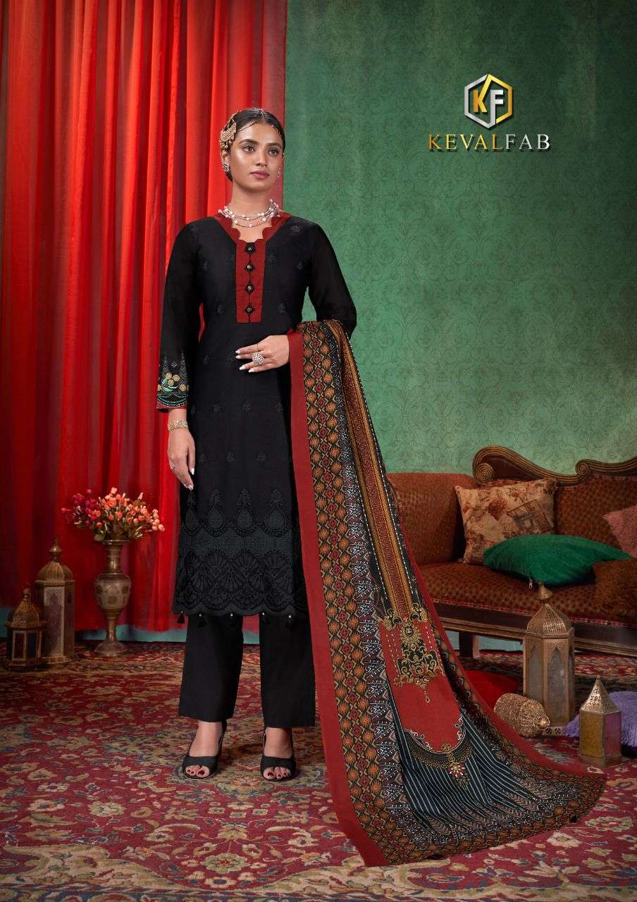 KEVAL FAB SOBIA PLUS LUXURY COTTON KARACHI SUITS CATALOGUE