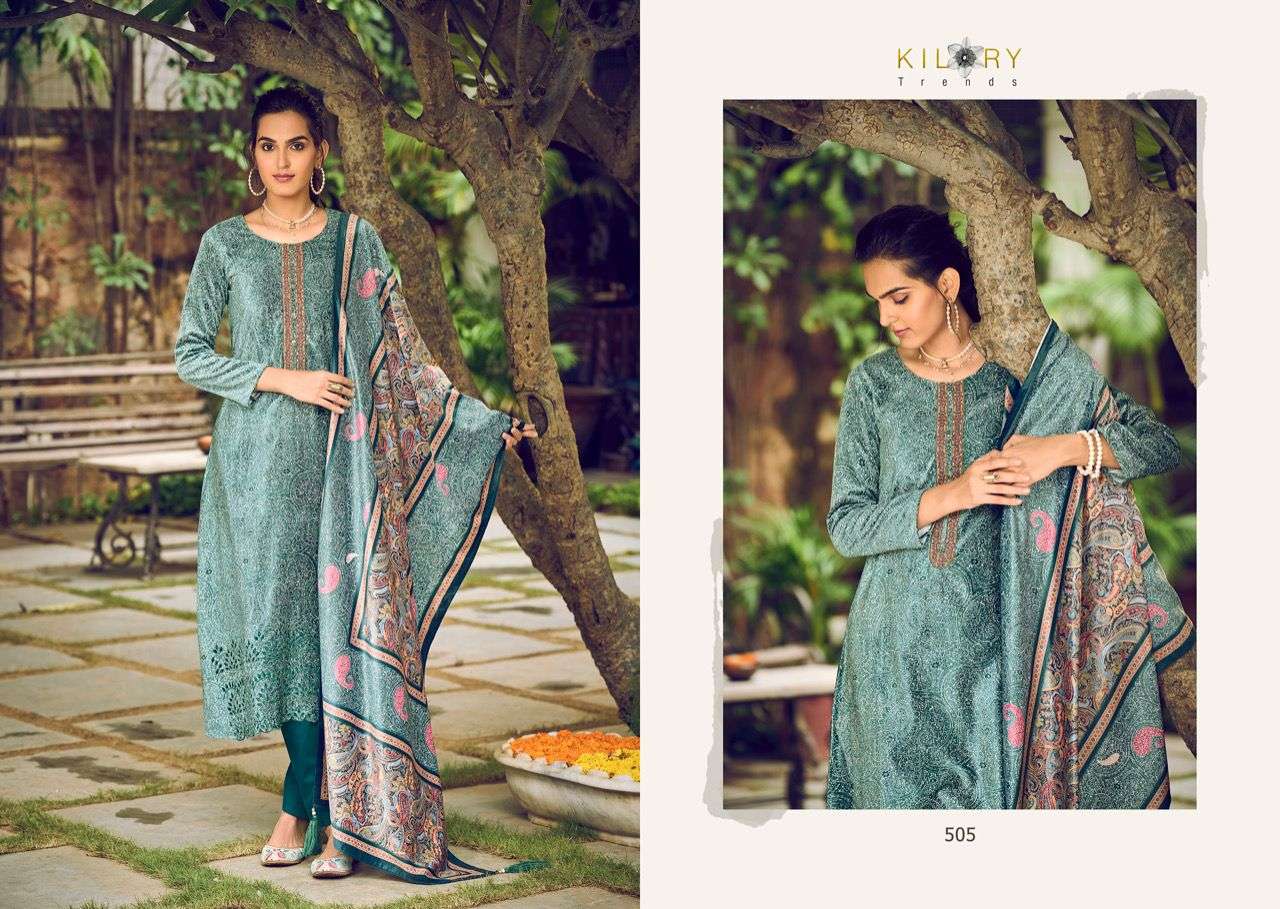 KILORY TRENDS AZALEA VELEVT DIGITAL PRINT EMBROIDEY SUIT COLLECTION CATALOGUE 